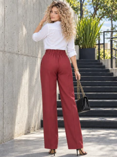 Pantalón de Vestir para Mujer, Tiro Alto, Pierna Ancha y Corte Elegante, Casual Chic en internet
