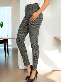 Leggings Elegantes Jegging Mujer a Cuadros Stretch Looks Formal y Casual Mayón y Mallones - tienda en línea