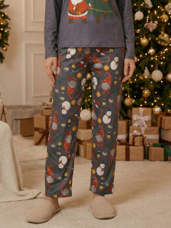 Pijama Navideña para Mujer, Pantalón y Blusa de Manga Larga, Tela Suave y Elástica| Ropa de Dormir Cálida para Invierno|Conjunto de pijama. - MALABIS