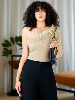 Blusa Mujer Elegante Una Manga Fiesta Oficina Estilo en internet