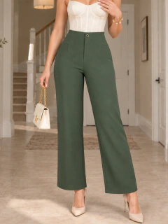 Pantalón Elegante de Tiro Alto para Mujer, Pierna Ancha, Casual Chic, Cómodo y Versátil en internet