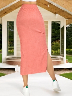 Falda Casual Midi Lápiz con Abertura Lateral para Mujer - tienda en línea