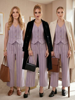 Conjunto Mujer Casual Elegante 2 Piezas | Chaleco Sin Mangas y Pantalón Recto - MALABIS