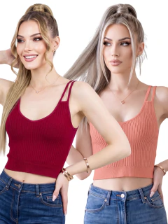 Set 2 Tops De Mujer Deportivo Casual Blusa Croptop Tirantes - comprar en línea