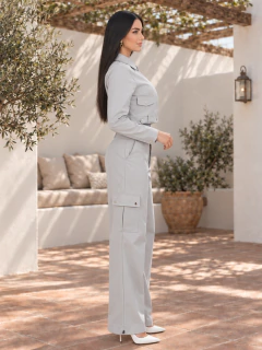 Imagen de Conjunto Casual Chic de 2 Piezas, Blusa Manga Larga y Pantalón de Pierna Ancha para Mujer, Elegante y Moderno