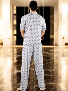 Pijama de Hombre de 2 Piezas en conjunto de Pantalón y Camisa