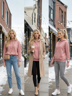 Sudadera Hoodie para Mujer con Capucha y Bolsa Frontal | Tela Stretch Suave y Cómoda | Casual para Diario - tienda en línea