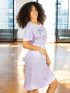 Imagen de Vestido de dormir con estampado Camisón de hombros caídos Sleep Wear
