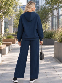 Conjunto 2 Piezas para Mujer, Sudadera con Capucha y Pantalón de Pierna Ancha, Cómodo y Elegante - comprar en línea