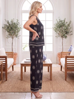 Conjunto Estampado Sin Mangas con Pantalón Recto para Mujer | Casual, Fresco y Elegante - tienda en línea