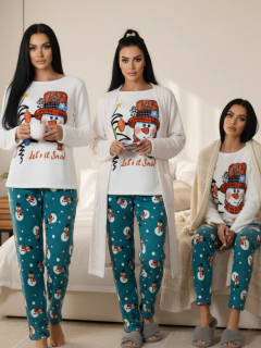Set Pijama Mujer Navideña Polar Fleece Sudadera y Pants - tienda en línea
