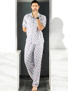Pijama de Hombre de 2 Piezas en conjunto de Pantalón y Camisa - comprar en línea