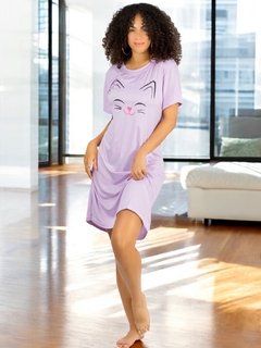 Vestido de dormir con estampado Camisón de hombros caídos Sleep Wear