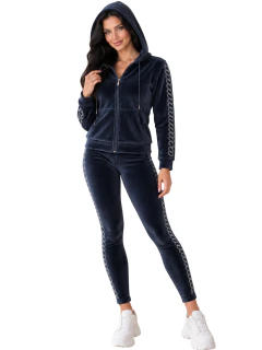 Conjunto Mujer 2 Piezas Terciopelo con Pedrería Brillante, Sudadera con Capucha + Pantalón Legging en internet