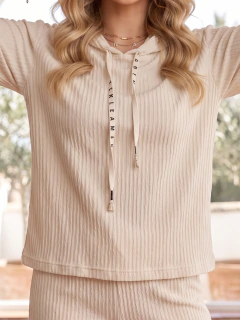 Conjunto 2 Piezas, Blusa con Capucha y Pantalón Cargo, Casual y Cómodo para Mujer - tienda en línea
