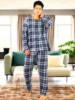 Pijama De Hombre Afelpada de Pantalón y Sudadera Tela Polar Fleece Suave y Ligera