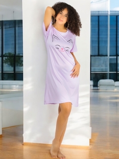 Vestido de dormir con estampado Camisón de hombros caídos Sleep Wear en internet
