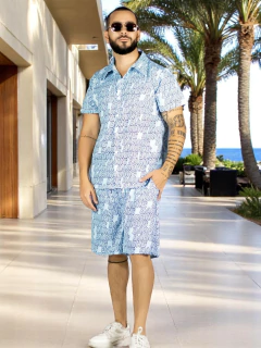 Conjunto Hombre Verano Camisa y Short a Juego Alberca Playa y Calor en internet