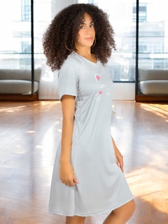 Vestido de dormir con estampado Camisón de hombros caídos Sleep Wear - tienda en línea