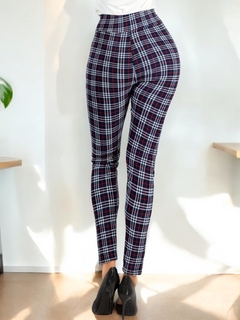 Leggings Elegantes Jegging Mujer a Cuadros Stretch Looks Formal y Casual Mayón y Mallones