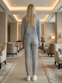 Conjunto de dos piezas para mujer, Jogger con Sudadera y Pants Acanalados. Conjunto de pants de mujer. - comprar en línea