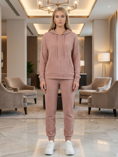 Conjunto de dos piezas para mujer, Jogger con Sudadera y Pants Acanalados. Conjunto de pants de mujer. - tienda en línea