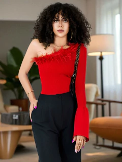 Blusa Mujer Elegante Una Manga Fiesta Oficina Estilo