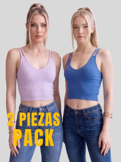 Set 2 Tops De Mujer Deportivo Casual Blusa Croptop Tirantes - tienda en línea