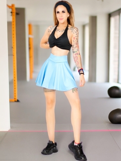 Falda Short de Mujer deportiva o casual con bolsillo interior para teléfono y banda de cintura ancha