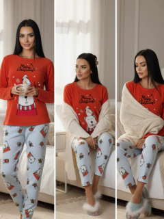 Set Pijama Mujer Navideña Polar Fleece Sudadera y Pants - tienda en línea
