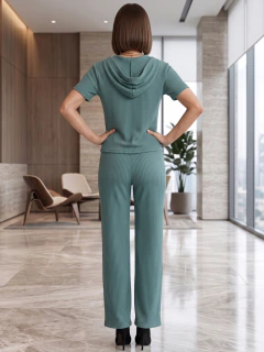 Imagen de Conjunto 2 Piezas, Sudadera con Capucha y Pantalón Acanalado, Casual Chic para Mujer