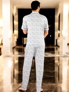 Pijama de Hombre de 2 Piezas en conjunto de Pantalón y Camisa