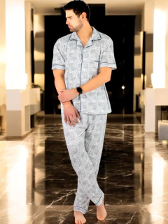 Pijama de Hombre de 2 Piezas en conjunto de Pantalón y Camisa - comprar en línea