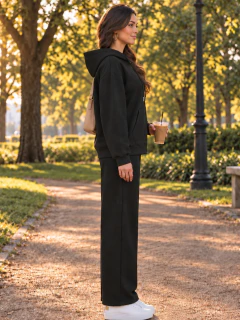Conjunto 2 Piezas para Mujer, Sudadera con Capucha y Pantalón de Pierna Ancha, Casual y Cómodo en internet
