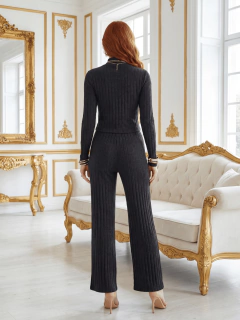 Conjunto Mujer 2 Piezas | Set Pants y Top Manga Larga con Cierre | Tela Acanalada Stretch - tienda en línea