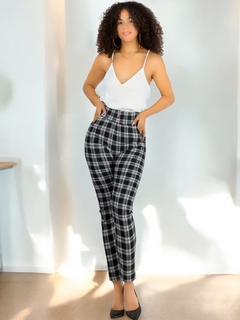 Leggings Elegantes Jegging Mujer a Cuadros Stretch Looks Formal y Casual Mayón y Mallones - comprar en línea