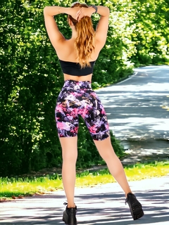 SHORT DE MUJER BIKER DEPORTIVO ESTAMPADO DE TALLE ALTO - comprar en línea