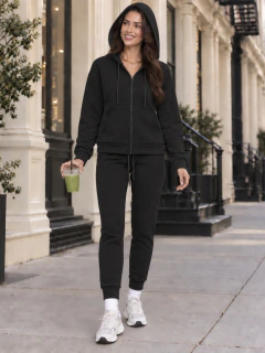 Conjunto Mujer 2 Piezas, Sudadera con Capucha y Pantalón Jogger, Casual Deportivo, Cómodo y Térmico en internet