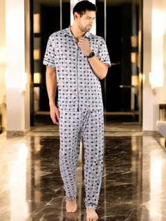 Pijama de Hombre de 2 Piezas en conjunto de Pantalón y Camisa