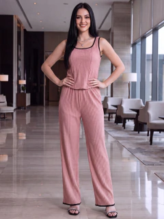 Conjunto Mujer 2 Piezas Tank Top y Pantalón Palazzo Acanalado | Tela Stretch Suave | Casual Elegante en internet