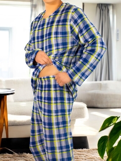 Imagen de Pijama De Hombre Afelpada de Pantalón y Sudadera Tela Polar Fleece Suave y Ligera