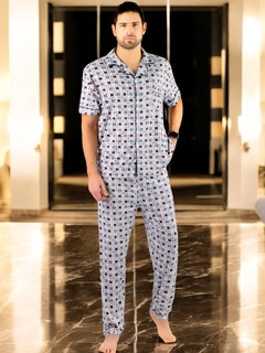 Pijama de Hombre de 2 Piezas en conjunto de Pantalón y Camisa - MALABIS