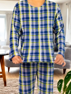 Pijama De Hombre Afelpada de Pantalón y Sudadera Tela Polar Fleece Suave y Ligera