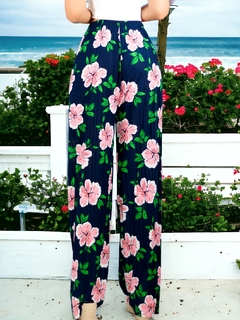 Imagen de Pantalones de pierna ancha con estampado de Cintura Elástica
