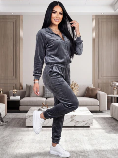 Imagen de Conjunto Deportivo de Terciopelo para Mujer – Chamarra con Cierre y Jogger
