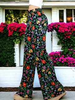 Pantalones de pierna ancha con estampado de Cintura Elástica - comprar en línea