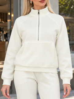 Conjunto 2 Piezas Mujer Sudadera Cuello Alto Medio Cierre y Pantalón Jogger MALABIS - tienda en línea