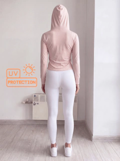 Sudadera Deportiva Mujer con Cierre y Capucha | Chamarra Ligera Protección UV | Tela Stretch de Secado Rápido en internet