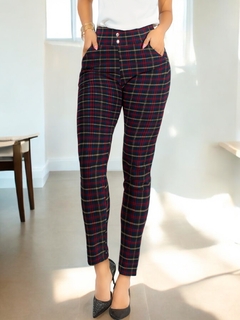 Leggings Elegantes Jegging Mujer a Cuadros Stretch Looks Formal y Casual Mayón y Mallones - tienda en línea