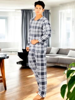 Imagen de Pijama De Hombre Afelpada de Pantalón y Sudadera Tela Polar Fleece Suave y Ligera